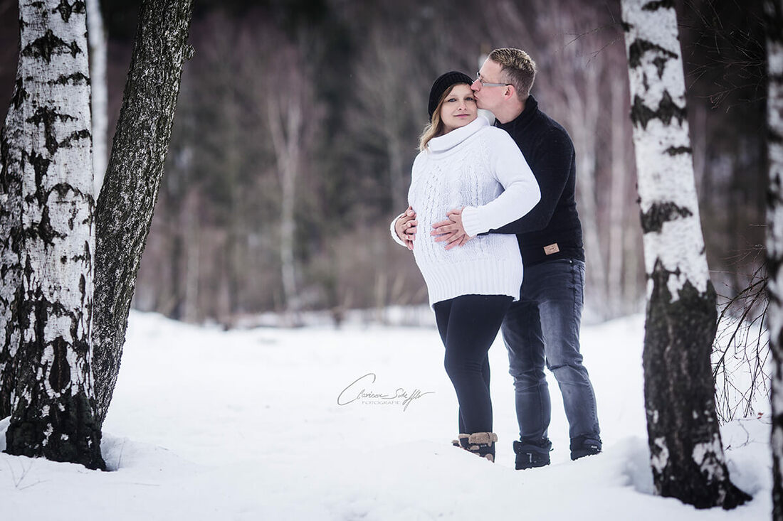 Babybauch Fotoshooting Im Schnee Freiberg Portraitmalerei Tier Hochzeitfotografie La Vida Colorista